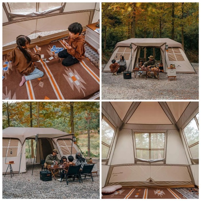 Tenda Glamping Naturehike Village 17 Cnh22Zp021 Camping Auto Tent 5-8P