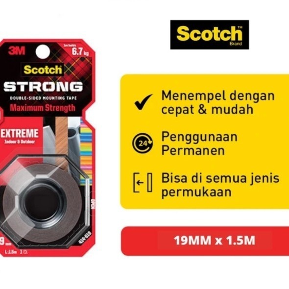 

JUAL Scotch 3M Perekat Isolasi Extreme Mounting Tape 19 MM x 1.5 M 414-S19
