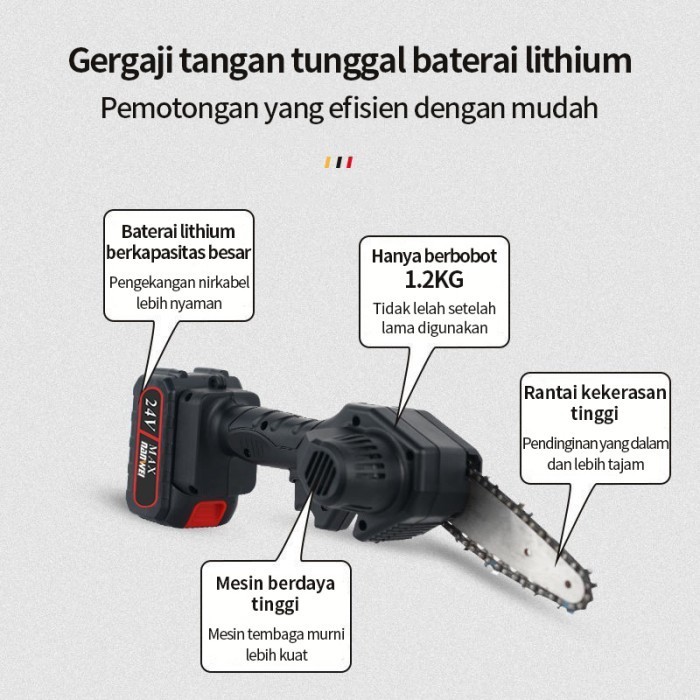 Gergaji Tangan Listrik 24V Rumah Tangga Kecil Gergaji Mesin Mini