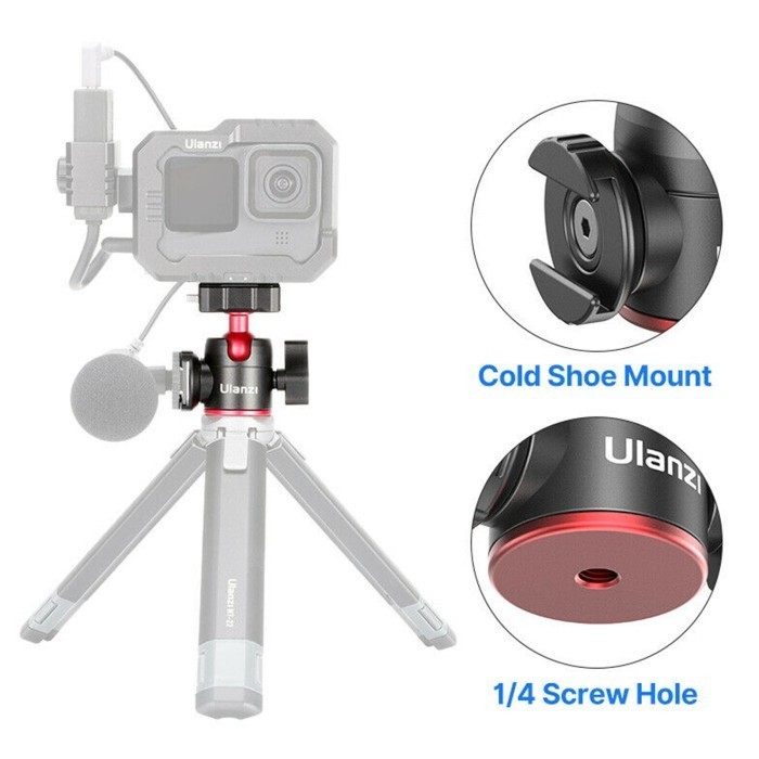 Ulanzi R077 Hummingbird Quick Release Ball Head With Cold Shoe Design