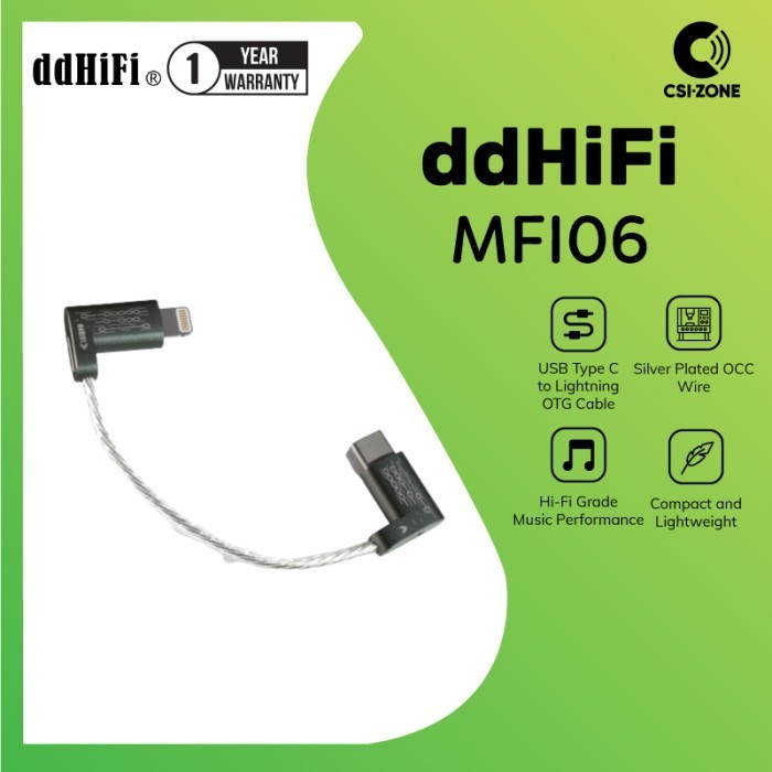 Ddhifi / Dd Hifi Mfi06 Lightning To Type C Silver Plated Otg Cable