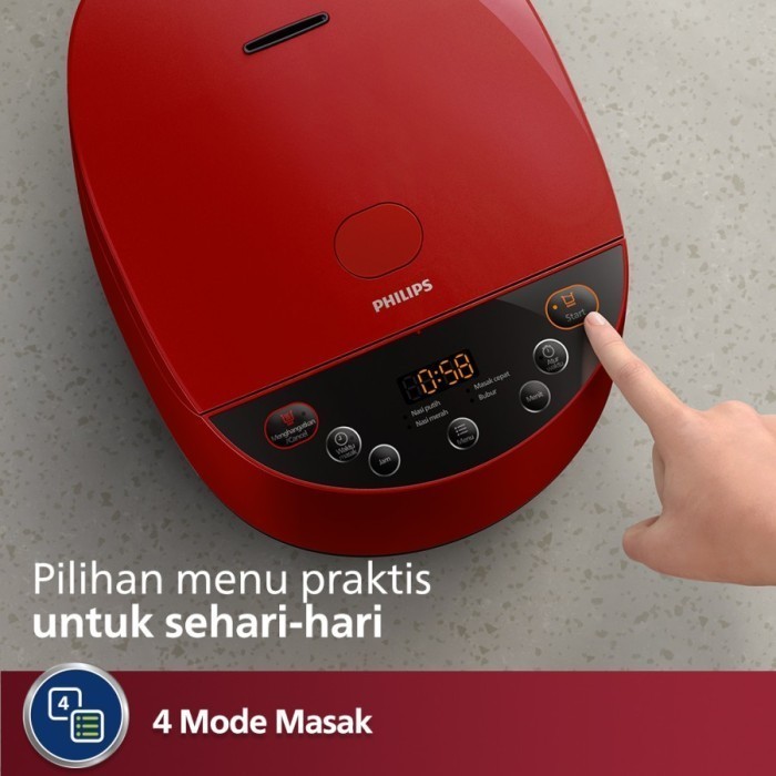 Philips Hd4515 Rice Cooker Digital 1.8L Penanak Nasi Hd4515/29 Hd 4515