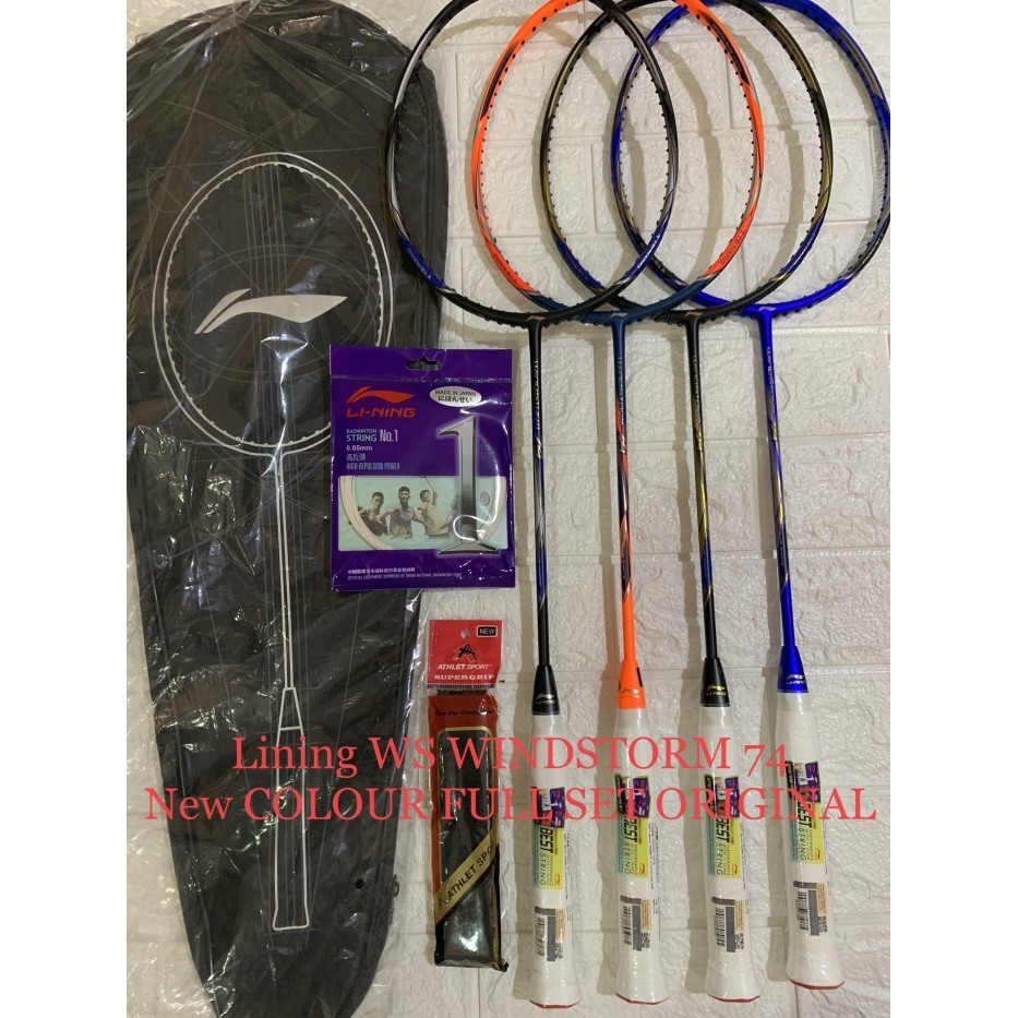 Raket Badminton LINING NEW COLOUR WS WINDSTORM 74 Full set Original