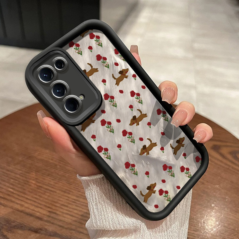 Casing Hp OPPO Reno 5 OPPO Reno 5K Case hp ponsel pola anjing Casing bunga rusak paket penuh Kesing 