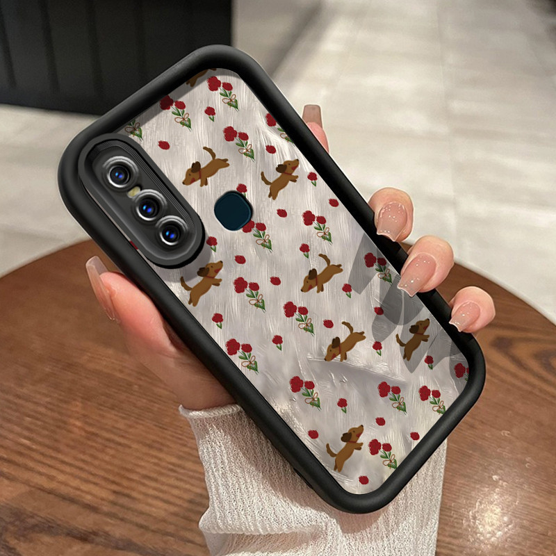 Casing Hp VIVO V15 Case hp ponsel pola anjing Casing bunga rusak paket penuh Kesing anti-jatuh perli