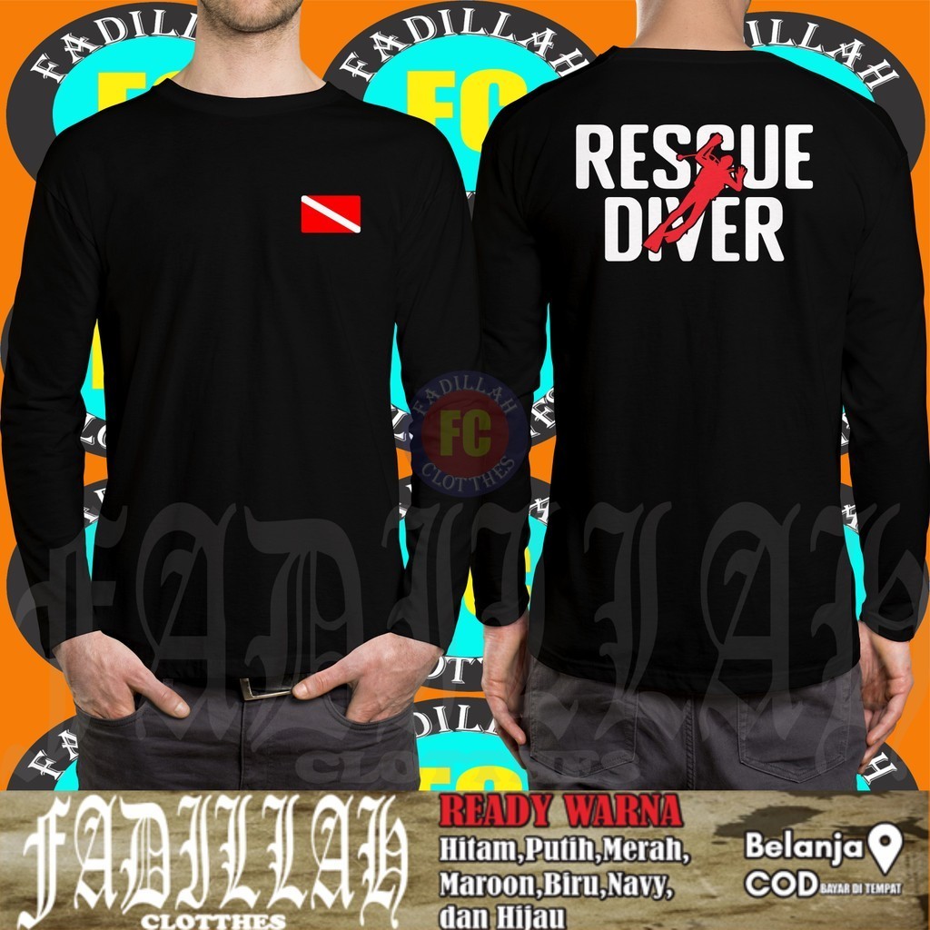 Baju Kaos Rescue Diver DB Lengan Panjang DB Kaos Distro