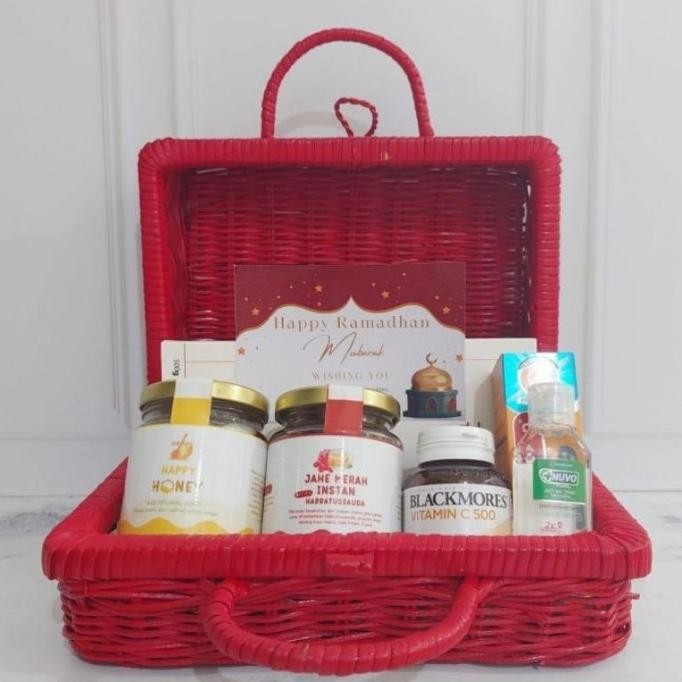 

Healthy Hampers - Rattan Box - / Hampers Lebaran / Idul Fitri / Uninissaa