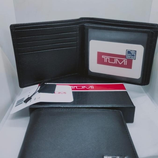 Dompet Pria Kulit Asli Tumi 3137Tm.Anti Rfid Nfc Block.3 Dimensi.Hitam