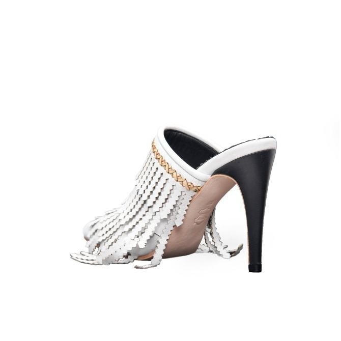 Ella & Glo Maya White Mules - Mules Wanita