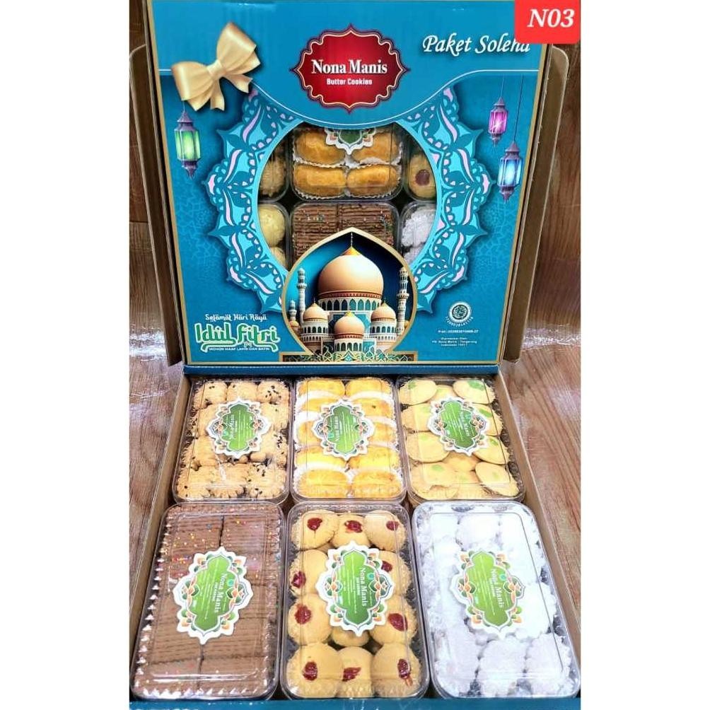 

CR - Apazada - Kue Kering Lebaran Nona Manis Soleha Halal / Hampers Kue Lebaran Paket 6 Toples Murah Enak Terbaru TERLARIS