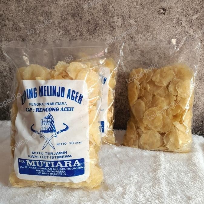 

Emping Melinjo Aceh Tipis Cap Dua Rencong Merek Adilla 500gram H85S