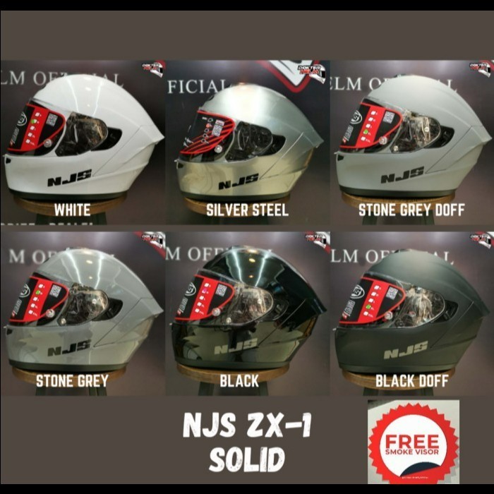 Helm Njs Zx1 Zx 1 Zx-1 Solid Full Face