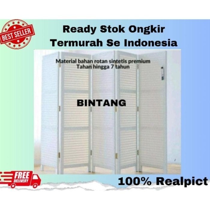 NEW Baru Sketsel Rotan Sintesis Pembatas Ruangan Minimalis Partisi Sekat