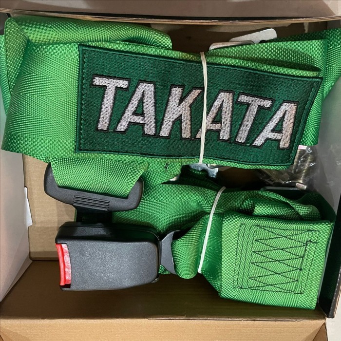 SEAT BELT TAKATA 2 TITIK HITAM BIRU HIJAU, SEATBELT RACING UNIVERSAL