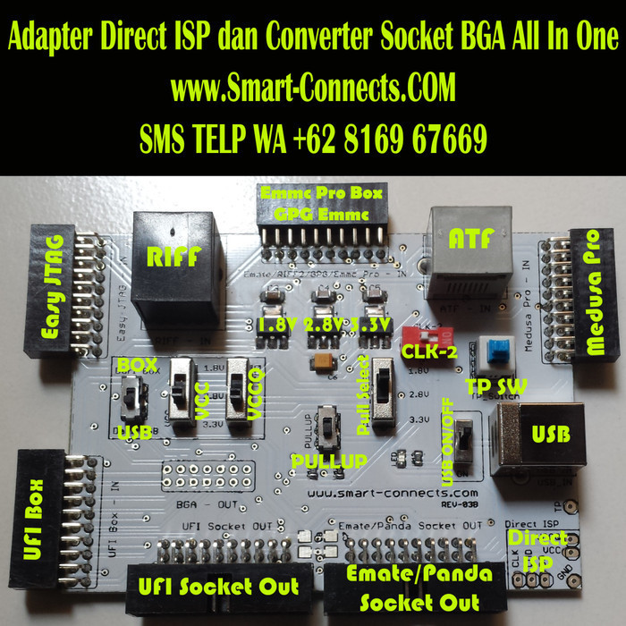 Termurah Adapter Direct Emmc Ufi Easy Jtag Atf Riff Medusa Pro Sysco Syscobox
