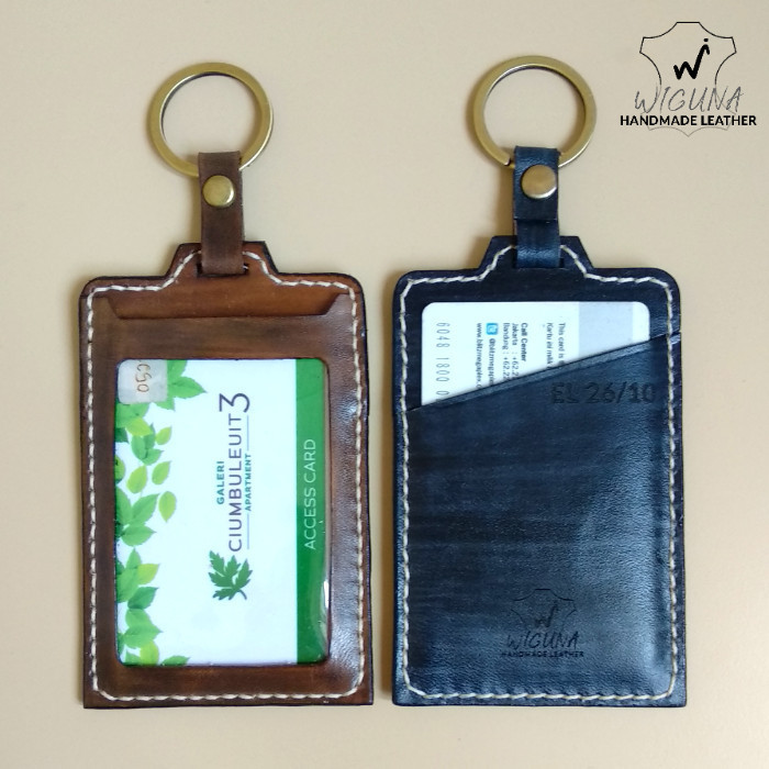 

BARANG TERLARIS Leather ID Card Access Card and Key Holder Gantungan Kunci Kulit Asli