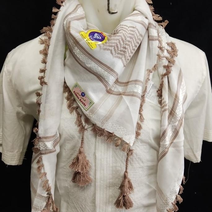 Sorban Almas Dasar Putih /Sorban Almas Dasar Putih Motif Warna