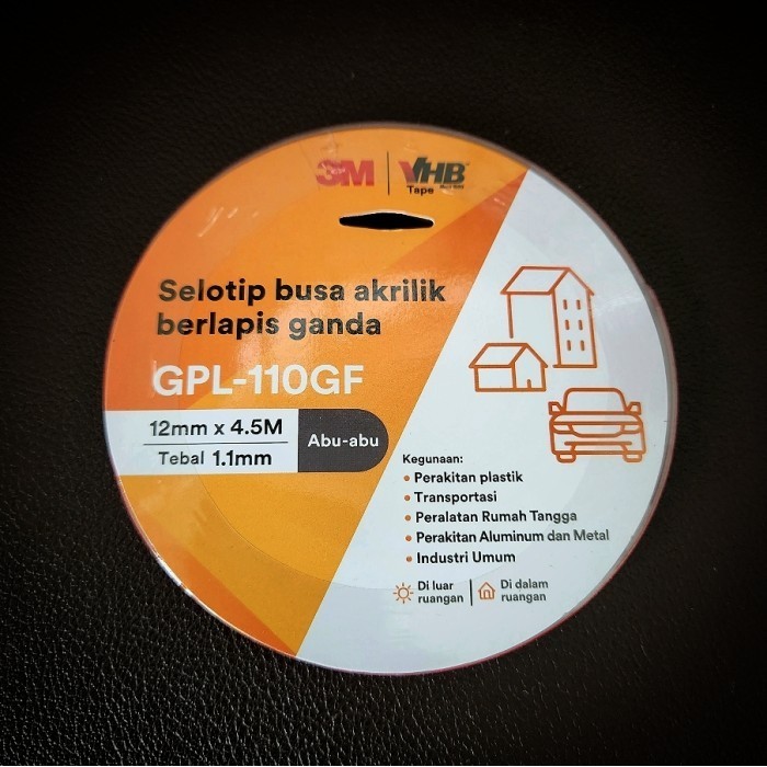 

Isolasi Double tape 3M VHB 12mm 4.5m Foam Hitam Otomotif ORIGINAL 100%