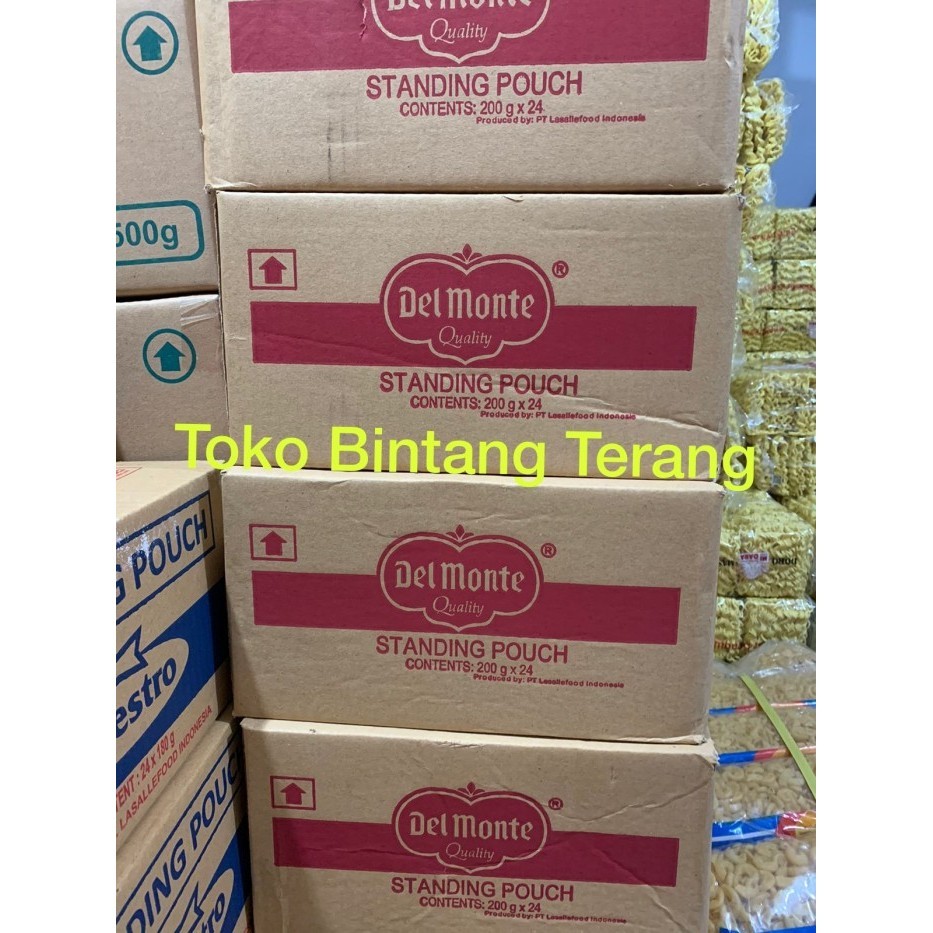

Delmonte Saus Tomat 200 gr 1 Dus Karton isi 24 pcs / Del Monte Pouch