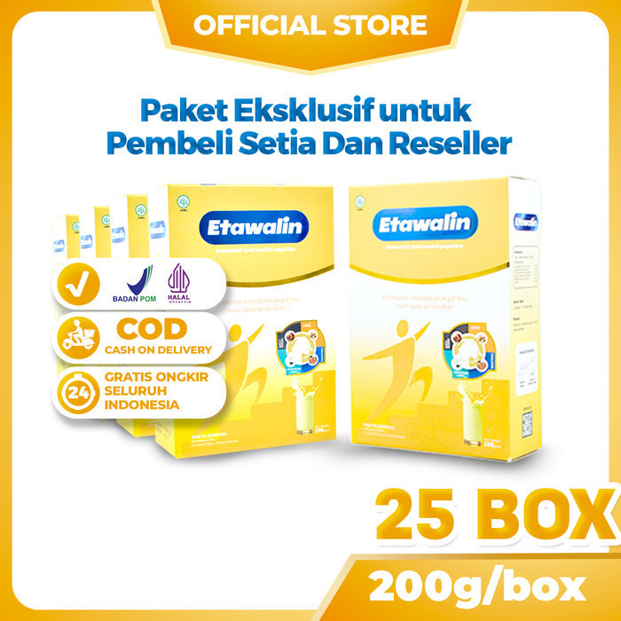 

Paket 25 Box Etawalin - Susu Etawa Premium Herbal Alami