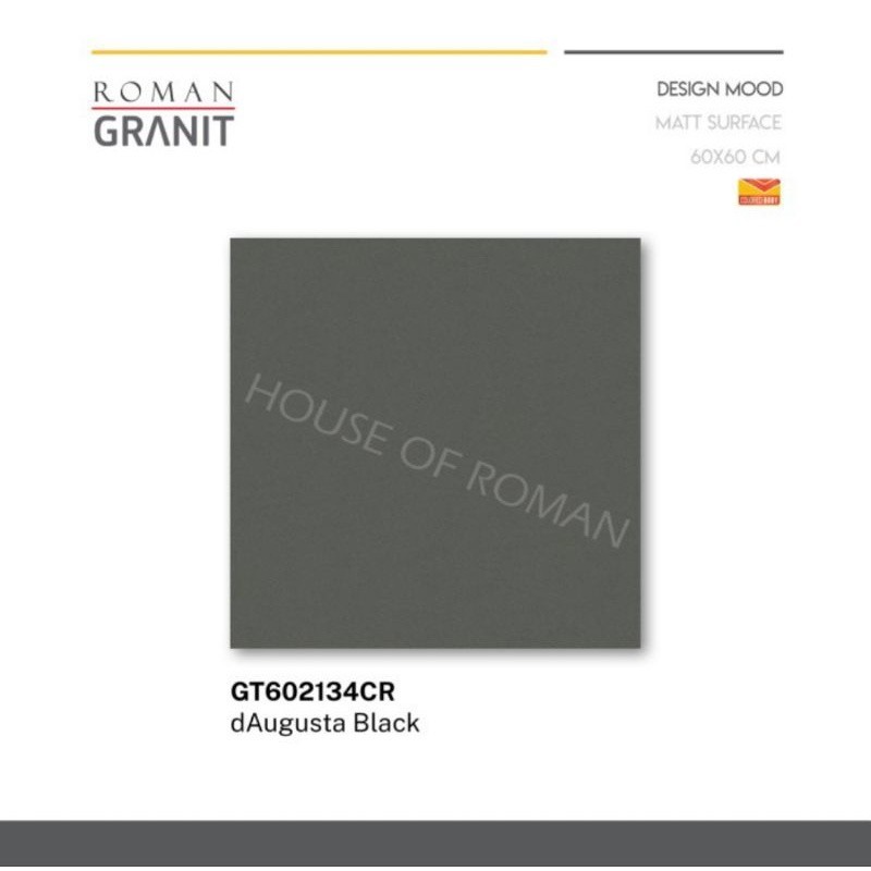 Roman Granit dAugusta black 60x60 / granit abu-abu / granit hitam / lantai abu-abu / granit
