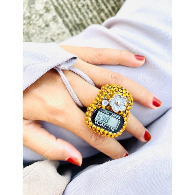 Souvenir Umroh Haji Cincin Dzikir Tasbih Digital Cantik Premium Manik Swarovski Diamond Wanita