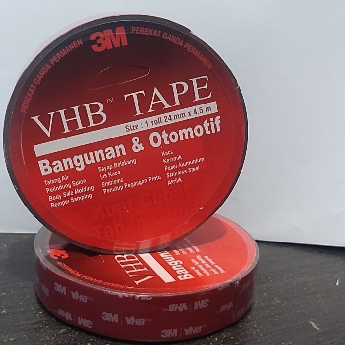 

3m vhb double tape automotive & building size 24 mm x 4,5 mtr JUAL