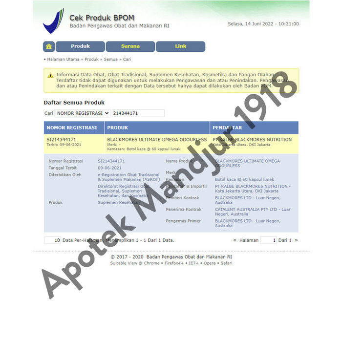 Blackmores Ultimate Omega Odourless 60 Tablet - Sumber Omega 3 Alami