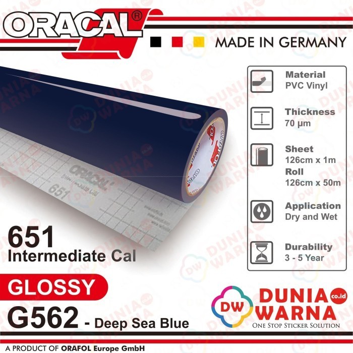 Oracal 651 562 Blue Gloss/MatteDoff Meteran