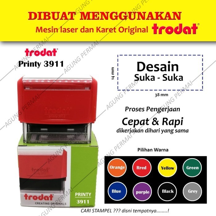 

Terlaris Stempel Otomatis Custom Logo & Nama - Trodat 3911 SALE