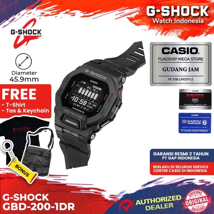 G-Shock Gshock Gbd-200-1Dr Gbd-200-1D Gbd-200 Gbd200 Gbd 200