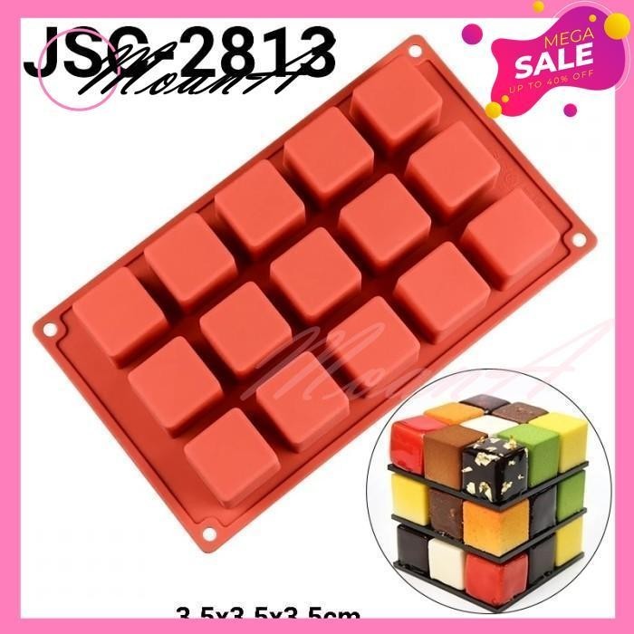 TERMURAH CETAKAN SILIKON COKLAT PUDDING MOUSSE CAKE KOTAK PERSEGI DADU    JSC-2813