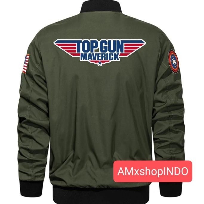 JAKET BOMBER TOP GUN ARMY MAV_ERICK PRIA CASUAL TOP GUN SYARIFAHKHANSA17