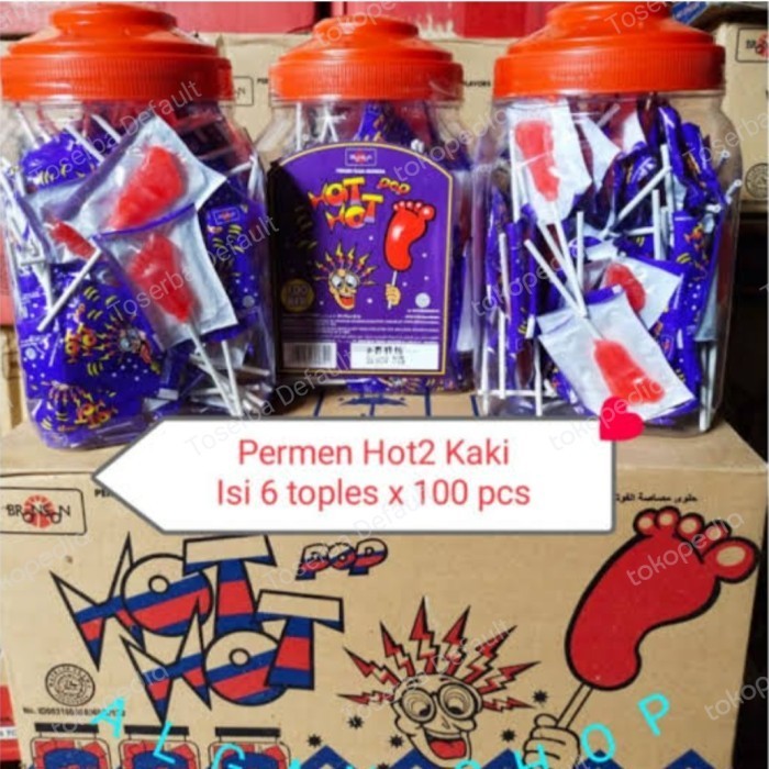 

^%^%^%^%] [1 KARTON = 6 Toples @100pcs Permen] Bronson Permen Hot Hot Pop