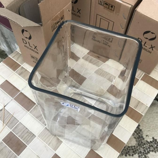 Pot Bunga Kotak Kaca Tinggi 24Cm Kaca Tebal Vas Bunga Best Seller
