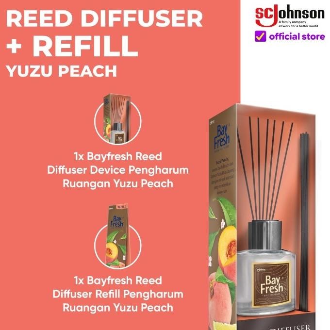 Bayfresh Reed Diffuser Pengharum Ruangan + Refill - Yuzu Peach