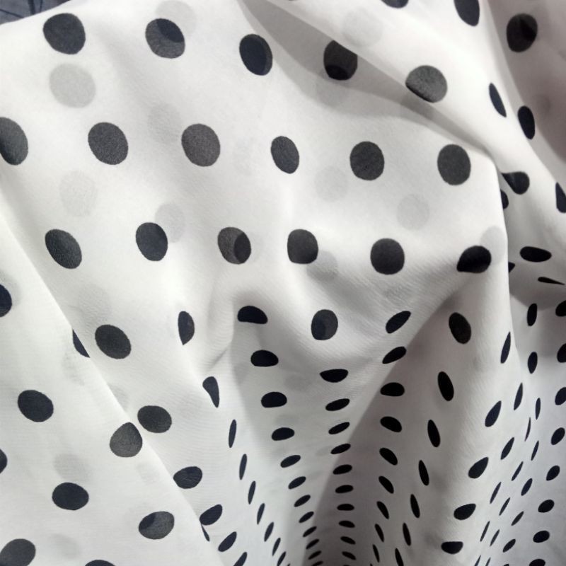 Kain Ceruty Baby Doll Motif Polkadot - Kain Zara Ceruty - Kain Sutra Ceruty - Kain Meteran Kt | Harg