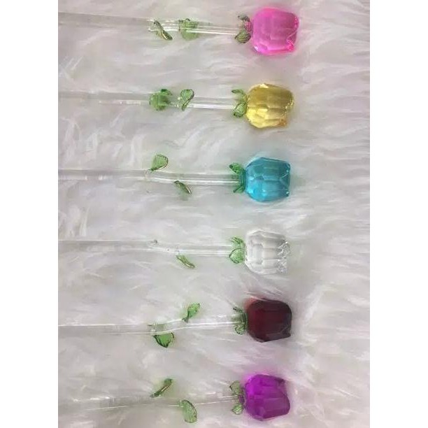 Bunga Tulip Kristal 1 Set Isi 6 Tangkai