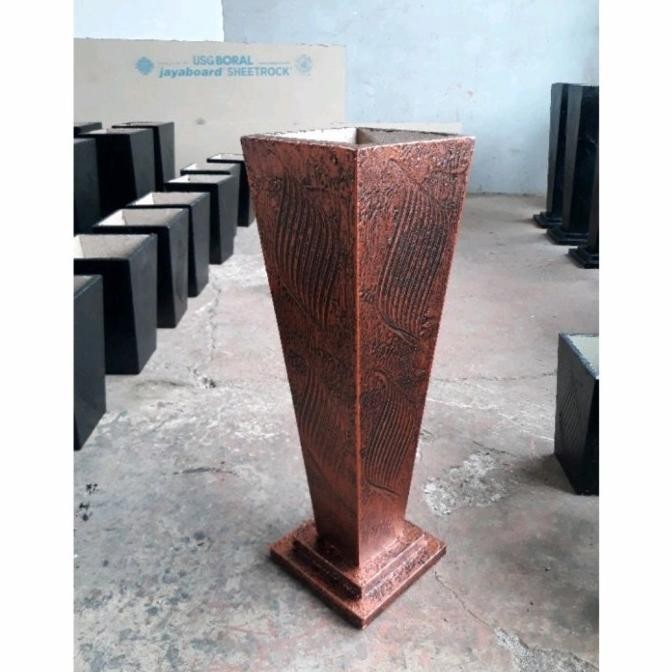 Pot Kayu Vas Kayu Tinggi 50Cm Model Kaki Untuk Bunga Plastik