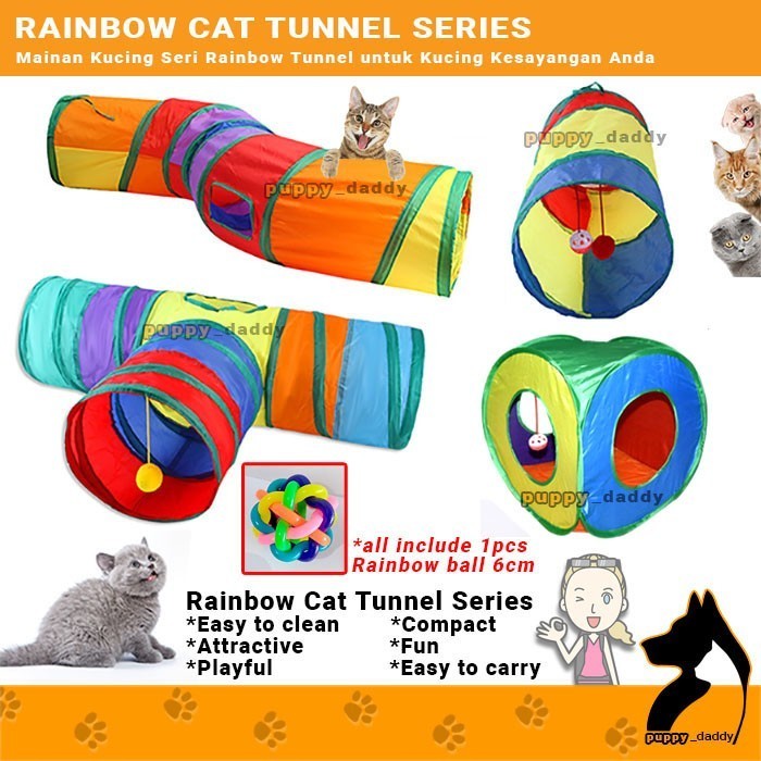 Cat Tunnel Rainbow Series - Mainan Kucing Lorong Pelangi