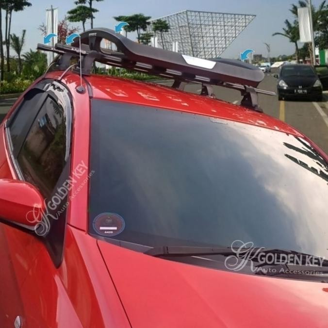 Paket Brio 2014 Roof Rack Hummer + Crossbar Jepit Body Rak Bagasi Atas