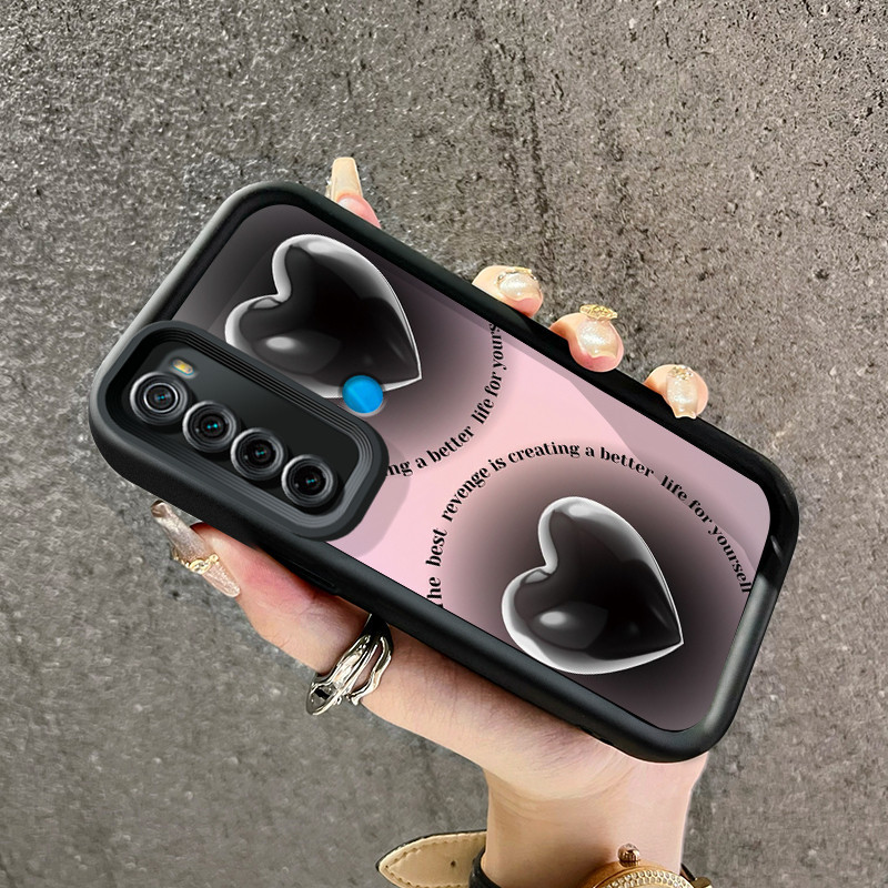 Casing Hp Xiaomi Redmi Note 8 Redmi Note 8T Redmi Note 8 Pro Case lucu pola Hati hitam yang bagus Ca