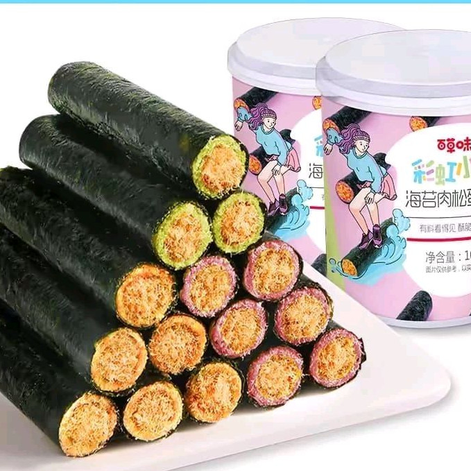 

halal hai tai rou song dan Juan rumput laut gulung Bai cao wei makanan cemilan ringan