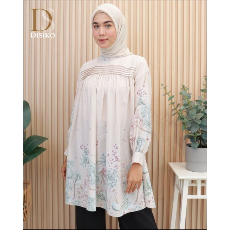 Blouse cantik ori by disiko exclusive atasan kemeja wanita murah Bahan Lionel motif etnik cantik Ric