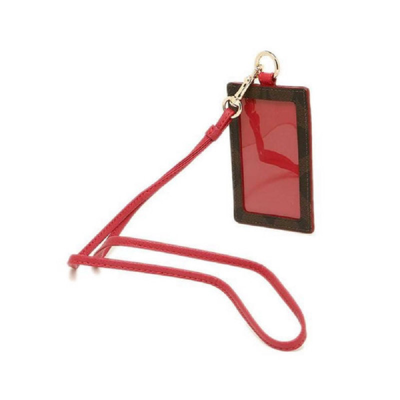 

C0ach ID Lanyard Collection Card Holder (F 63274) Brown Pink