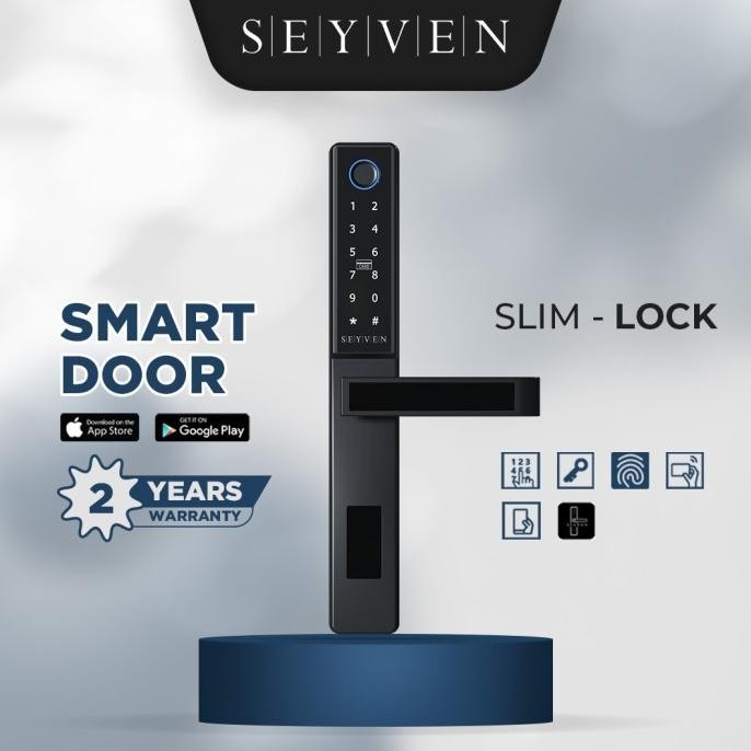 Seyven Smart Slim Door Lock Aluminium Door Lock Smart Door Digital Kualitas Premium