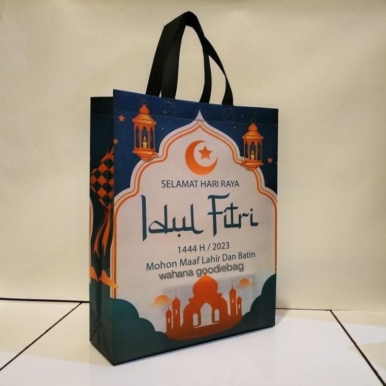 

Flash Sale" {isi 12pcs} Goodiebag idul Fitri 30x40x10 Laminasi Handle Bok - tas hampres lebaran ||