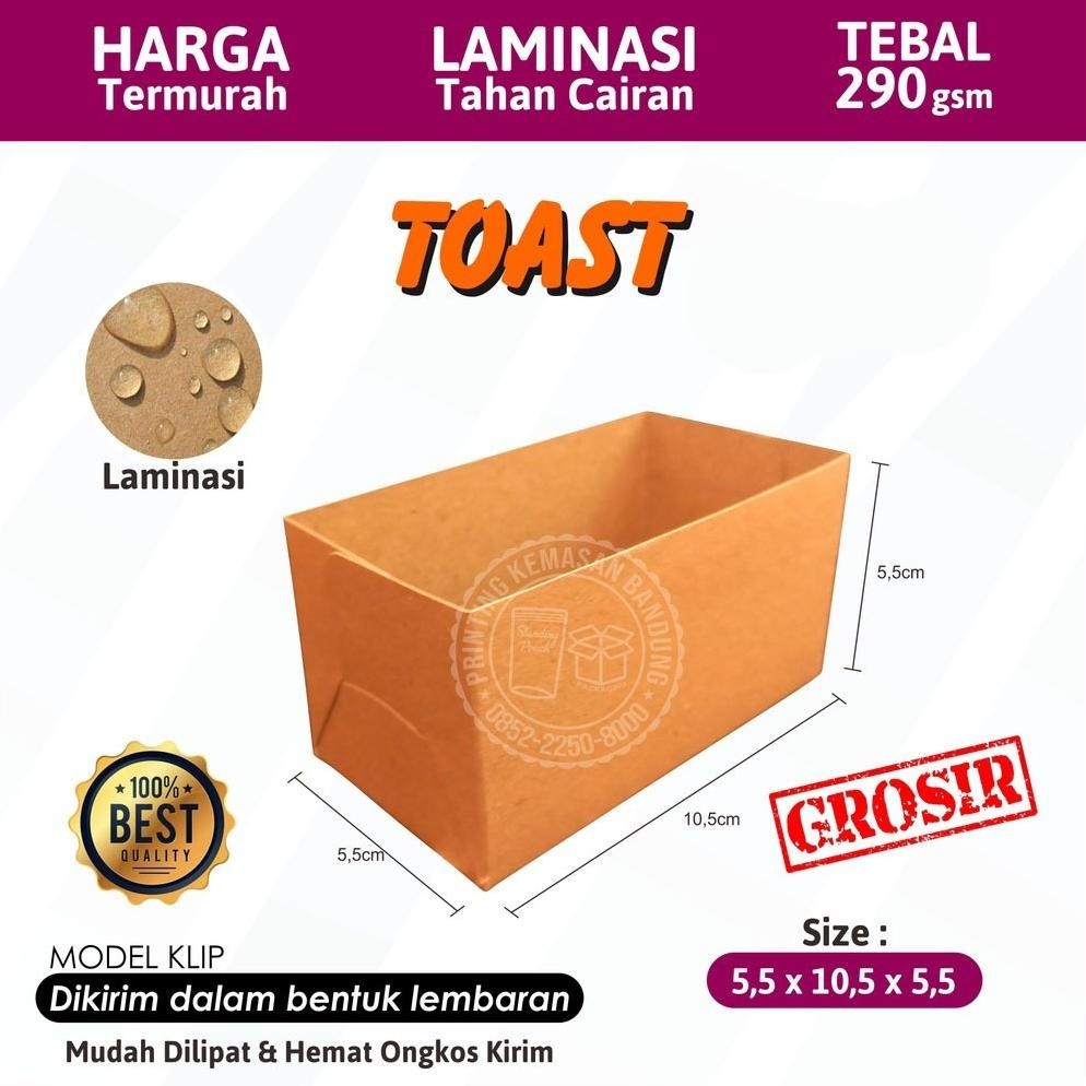 

Flash Sale" PAKET 100 PCS Toast Box 5,5x10,5x5,5 Bread Take Away Paper Tray Dus Kemasan Roti Sandwich Panggang Bakar Kentang Goreng Cromboloni ||