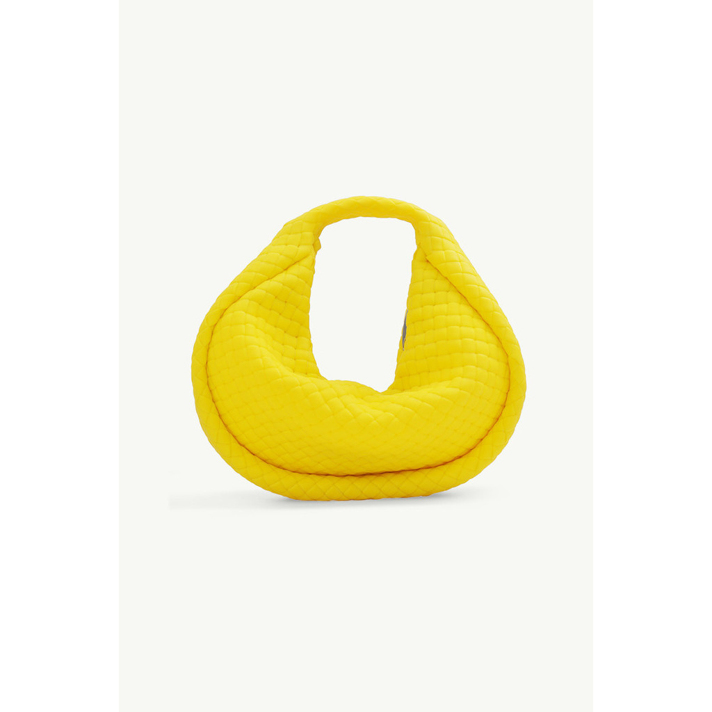 BOTTEGA VENETA Mini Padded Intreccio Top Handle Bag in Lemon Rubber
