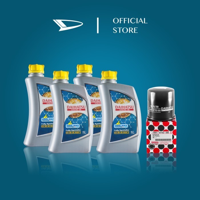 DAIHATSU GENUINE OIL 0W-20 API SN/GF-5 FULLY SYNTHETIC 4L + OLI FILTER